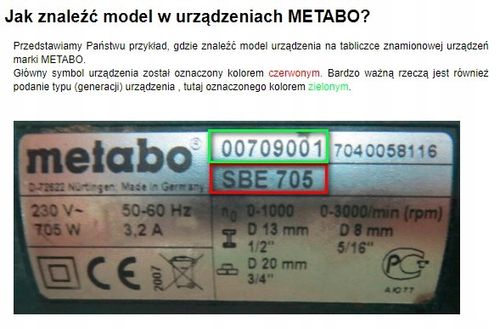METABO WŁĄCZNIK BKH BKS 450 PLUS 5,50 DNB na Arena.pl