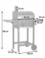 GRILL WEGLOWY OGRODOWY KOMIN ŻELIWNY RUSZT Z POKRYWĄ POPIELNIK + TERMOMETR