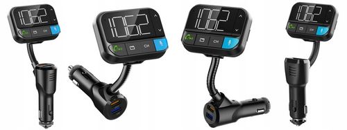 TRANSMITER FM BLUETOOTH 5.0 ZESTAW GŁOŚNOMÓWIĄCY SD QC 3xUSB SIRI/GOOGLE na Arena.pl