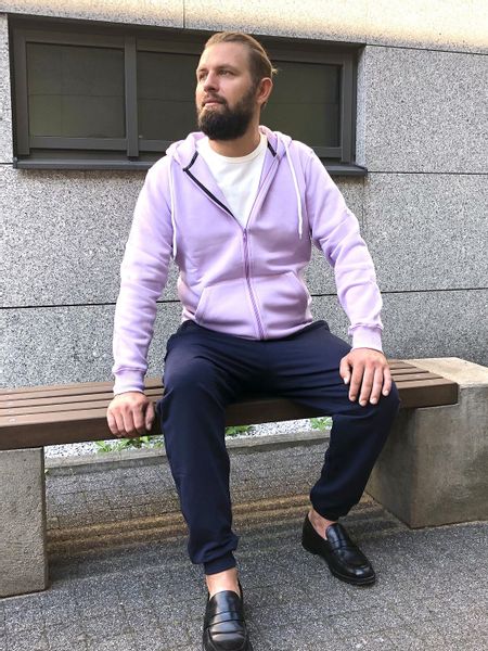 Bluza męska z kapturem fioletowa Ludwik Rozmiar - S zdjęcie 2