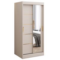 Szafa przesuwna 90x200 Hermes, Kaszmir, Lustro, Szuflady