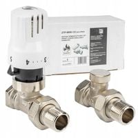 ZESTAW TERMOSTATYCZNY PROSTY ZAWORY FI 1/2" GŁOWICA TERMOSTATYCZNA KOMPLET