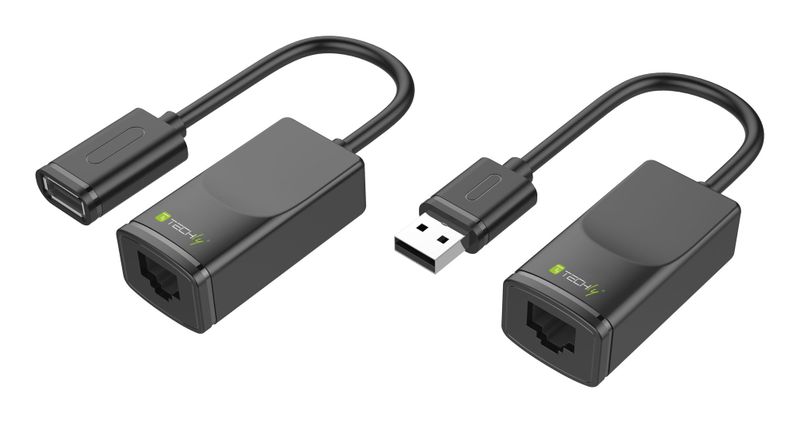 Przedłużacz Extender USB do 60m po kablu sieciowym RJ45 TECHLY 103199 zdjęcie 1