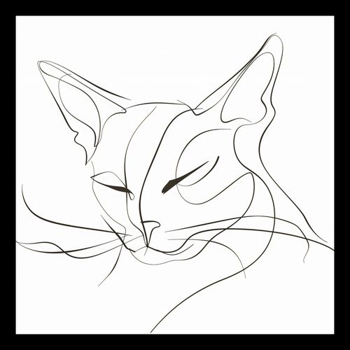 Plakat 30x30cm Linijny Kot na Arena.pl