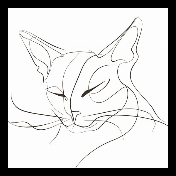 Plakat 30x30cm Linijny Kot zdjęcie 2