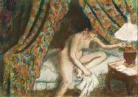 Naked woman in bed, Edgar Degas - plakat 29,7x42 cm