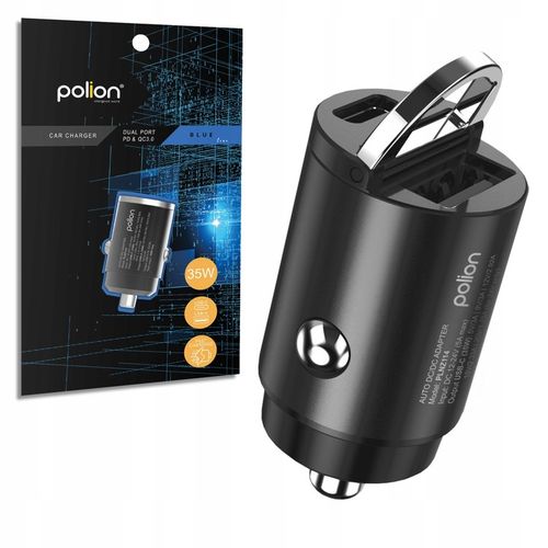 Mała szybka ładowarka samochodowa POLION USB-A USB-C 35W QC3.0 PD 3A na Arena.pl