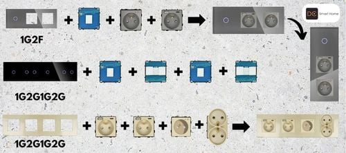 GNIAZDKO GNIAZDO SZKLANE PODWÓJNE GNIAZDKA KONTAKTY ZŁOTE BEŻOWE 1F na Arena.pl