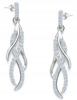 Długie kolczyki srebrne wiszące sztyfty kolczyki srebro próba 925 wkrętki