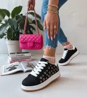 Czarne sneakersy na platformie z nitami Adelis 37