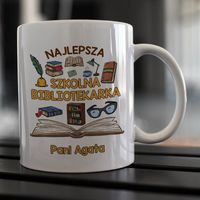 Kubek z imieniem dla szkolnej bibliotekarki