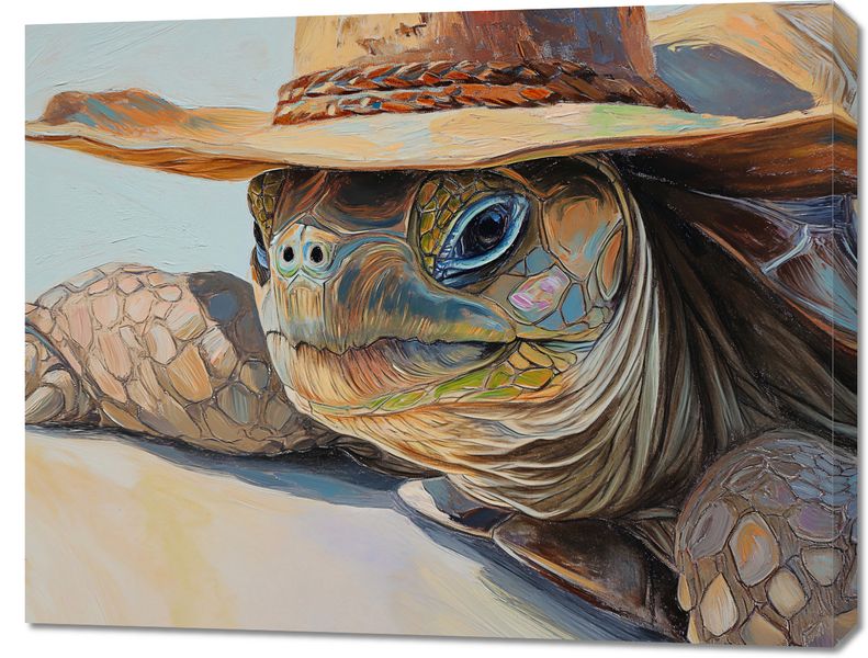 Obraz 90x70cm Żółwi Kapelusznik zdjęcie 1