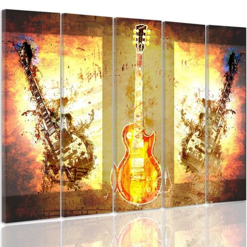 Obraz pięcioczęściowy na płótnie Canvas, pentaptyk typ C, Gitara 100x70 na Arena.pl