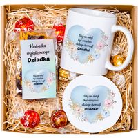 Prezent na dzień Dziadka ZESTAW Kubek z podkładką i Herbatkami