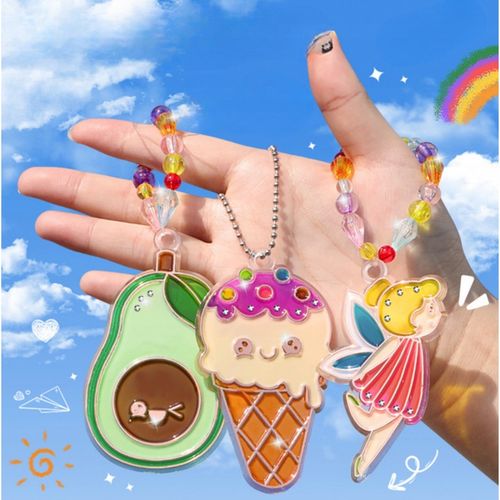 ZESTAW DO ROBIENIA BRELOCZKÓW dla dzieci DIY breloczki 12 szablonów 12 farb na Arena.pl