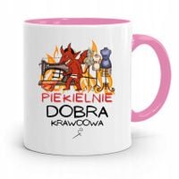 Kubek Różowy Krawca Krawcowej Piekielnie Dobra Z Nadrukiem Ze Zdjęciem