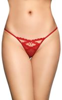 stringi koronkowe softline collection 2494 czerwone s/m