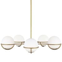 Żyrandol LAMPA wisząca Apollo FE-APOLLO5-BB Elstead FEISS metalowa OPRAWA szklane kule ZWIS condi mosiądz biały