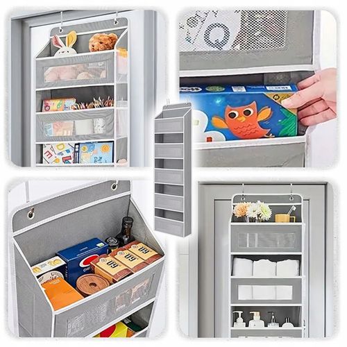 ORGANIZER NA DRZWI WISZĄCY DO SZAFY 5 PÓŁEK KIESZENIE KOSZ NA ZABAWKI na Arena.pl