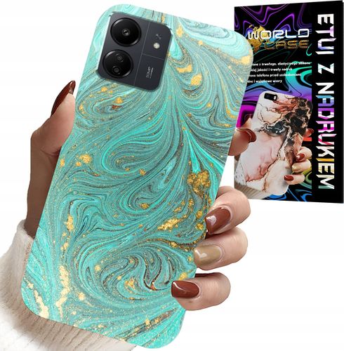 ETUI DO XIAOMI POCO C65 - MARMURKOWE WZORY + FOLIA HYDROŻEL na Arena.pl