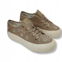 Trampki beżowe kwiaty LEE COOPER platfora 3645L r.39