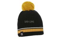 Pupill Fabricio czapka dla chłopca z pomponem czarny-miodowy 54-56