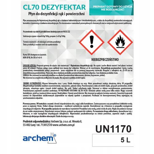 Płyn do dezynfekcji 5L – do rąk, powierzchni na Arena.pl