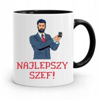 Kubek Czarny Prezent Dla Szefa Najlepszy Szef Z Nadrukiem Ze Zdjęciem