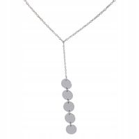 Naszyjnik celebrytka krawatka Pięć kółeczek kolor srebrny