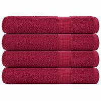 Ręczniki do sauny, 4 szt, bordowe, 80x200 cm, bawełna 100%