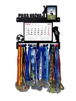 Wieszak na medale PIŁKA NOŻNA z kalendarzem i ramką na zdjęcie imię 385.1