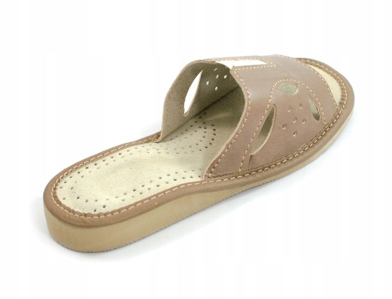 KLAPKI DAMSKIE OZDOBNE KAPCIE DOMOWE SKÓRA zdjęcie 4