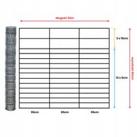 SIATKA LEŚNA 80/15/15 G12 - rolka 50m OCYNKOWANA do pola sady lasy budowa