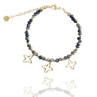 Bransoletka na rękę stal chirurgiczna pozłacana 14k złotem BST1452