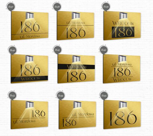 złota TABLICZKA podświetlana ADRESOWA numer domu aluminiowa 30x20 na Arena.pl