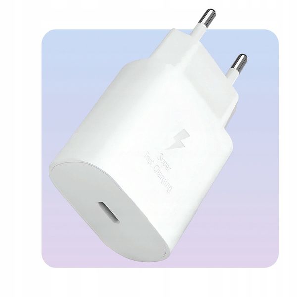 Ładowarka Do Samsung 25W (Szybka, Oryginalna, USB C) + Kabel USB C do USB-C zdjęcie 3
