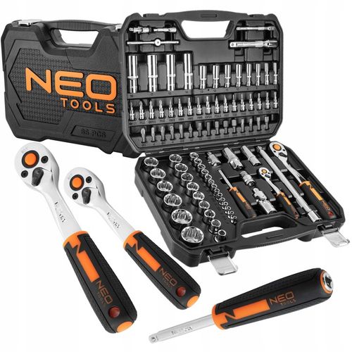 NEO TOOLS Klucze nasadowe 1/4", 1/2", zestaw 86 szt., CrV 10-060 na Arena.pl