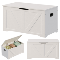 DREWNIANA DUŻA SKRZYNIA DO PRZECHOWYWANIA BIAŁA KUFER NA POŚCIEL LOFT 80 CM