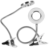 Lampka 24 LED biurkowa kosmetyczna z klipsem klips biała