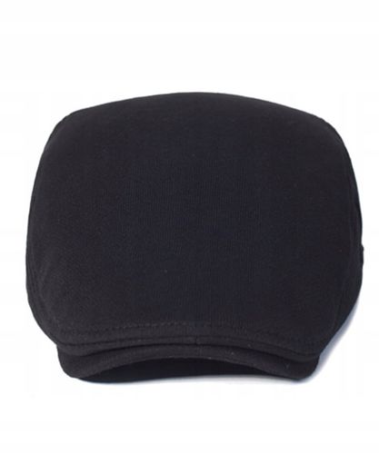 Czarny Męski Kaszkiet Bawełniany Jesienno-Zimowy Klasyczny Czapka na Arena.pl