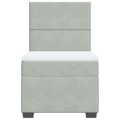 Łóżko kontynentalne z materacem, jasnoszare, aksamit, 80x200 cm na Arena.pl