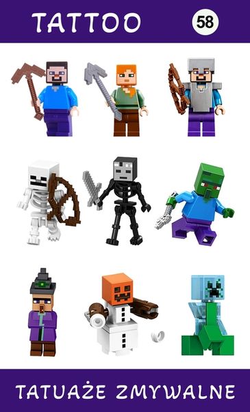 Tatuaże zmywalne Minecraft zdjęcie 1
