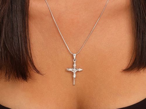 Męski srebrny Krzyżyk z Jezusem 925 1.82g Biżuteria Wysoka Jakość unikatowy na Arena.pl