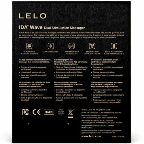 lelo ida wave coral - masażer dla par, sterowanie aplikacją, 10 trybow na Arena.pl