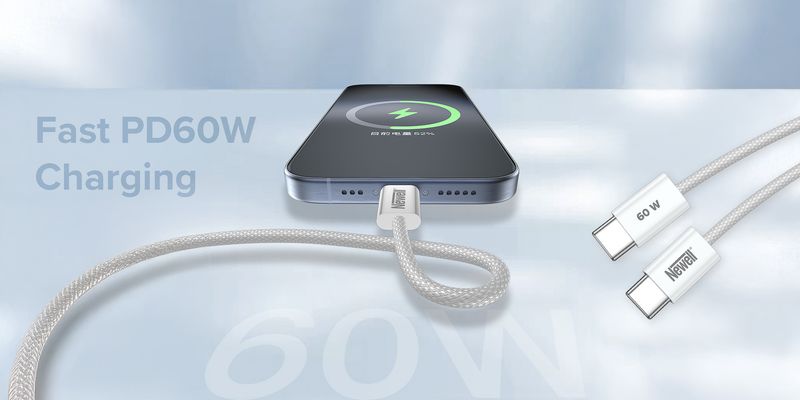Kabel Newell USB-C - USB-C 60 W- 2 m, biały zdjęcie 7