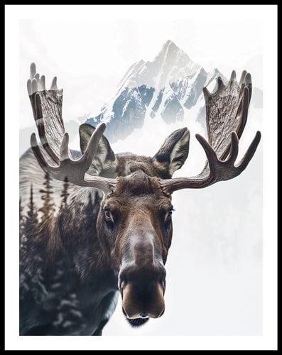 Plakat 50x65cm Łoś Duch Lasu na Arena.pl