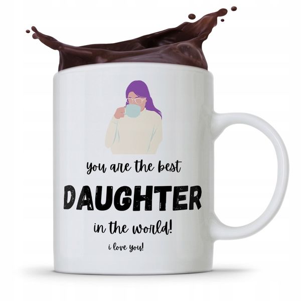 Kubek Prezent Dla Córki Best Daughter In The World Z Nadrukiem Ze Zdjęciem zdjęcie 1