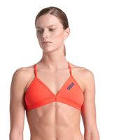 ARENA STROJE PŁYWACKIE WOMEN'S TEAM SWIM TOP TIE BACK SOLID BRIGHT CORAL