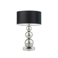 Lampka HONOLULU abażur czarny stelaż srebrny