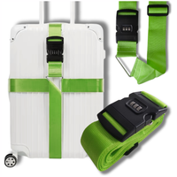 PAS DO WALIZKI ZABEZPIECZAJĄCY SPINAJĄCY BAGAŻ PODWÓJNY Z SZYFREM LIMONKOWY